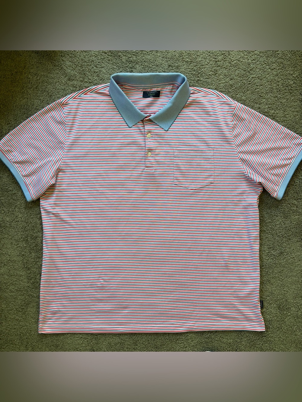 COAST Slipknot Stripe Performance Polo Shirt Mens XXL